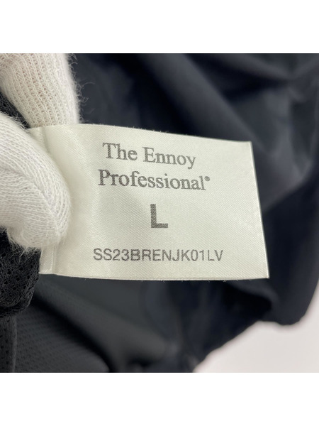 ennoy 黒ロゴ刺繍 ナイロントラックジャケット L ブラック SS23BRENJK01LV[値下]