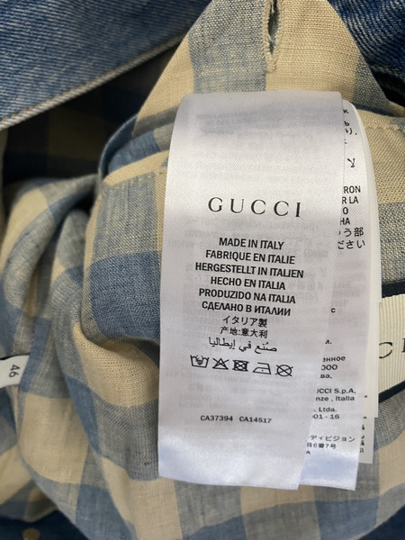 GUCCI　内側チェック柄 デニムジャケット　46　548722