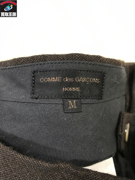 COMME des GARCONS 2タックパンツ M/コムデギャルソン/茶色/ブラウン/メンズ/ボトムス