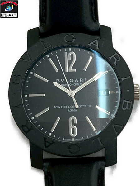 BVLGARI ブルガリブルガリ BB40CL OH済み メンズ AT カーボン レザー [値下]