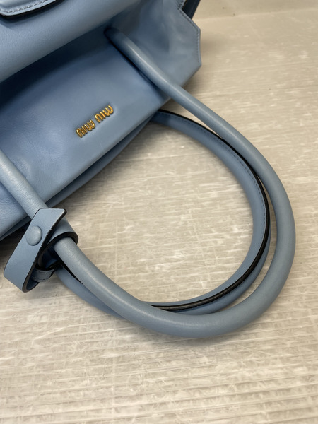 miu miu ヴィッテロソフト 2WAYトートバッグ ブルー