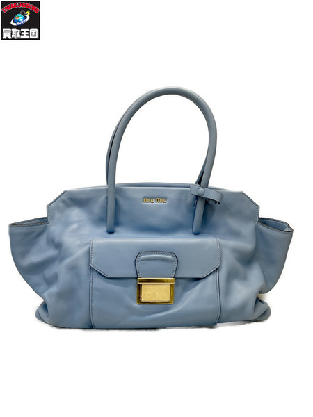 miu miu ヴィッテロソフト 2WAYトートバッグ ブルー