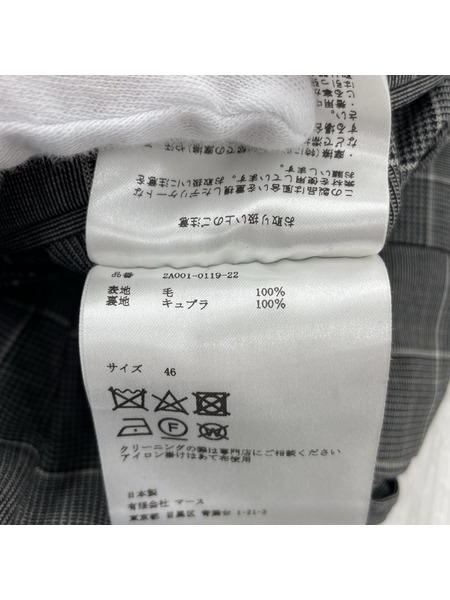 JOHN LAWRENCE SULLIVAN パンツ ウールチェックスラックス グレー[値下]