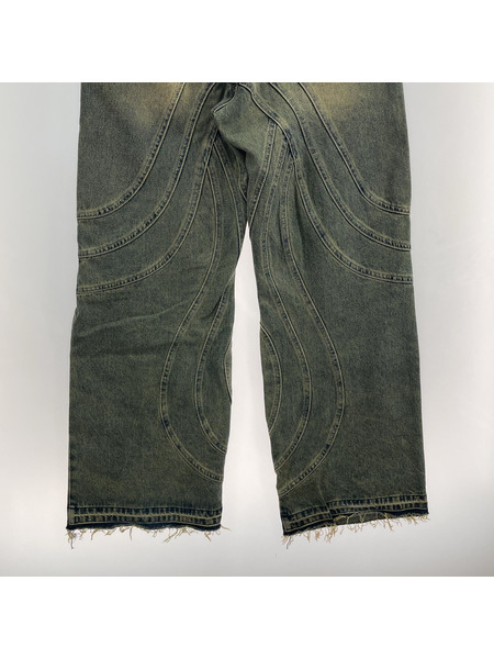 FAIR FOCUS Vintage Washed Wave Denim M ブルー