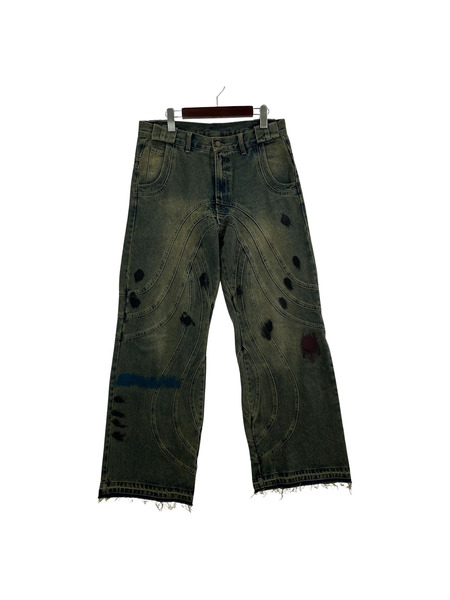 FAIR FOCUS Vintage Washed Wave Denim M ブルー