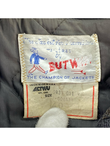 ジャケット BUTWIN スタジャン 80s 黒×黒