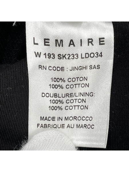 LEMAIRE JINGHI SAS フロントジップスカート  36 黒