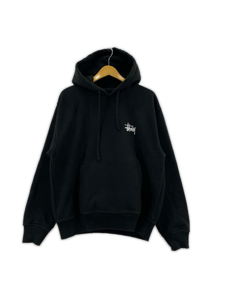 STUSSY パーカー ロゴプリントパーカー 黒 S