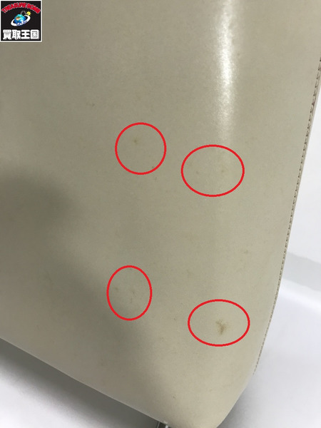 PRADA トートバッグ ロゴカッティング レザー 白ボルドー