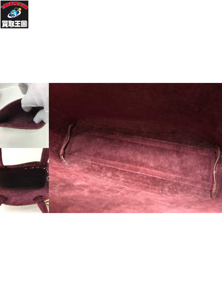 PRADA トートバッグ ロゴカッティング レザー 白ボルドー