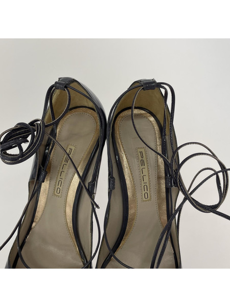 PELLICO パンプス・ヒール レースアップオープントゥパンプス/グレー