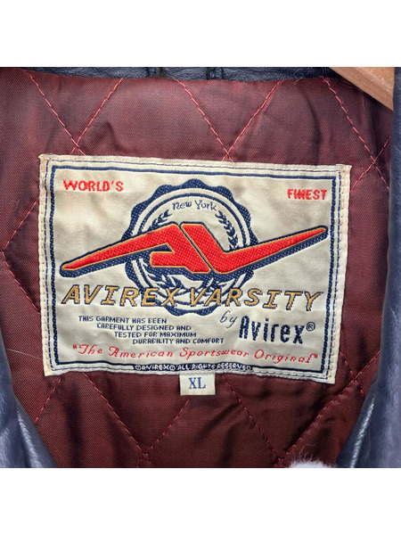 レザージャケット ラムレザージャケット ネイビ- XL