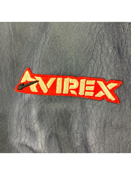 レザージャケット ラムレザージャケット ネイビ- XL