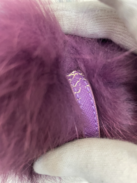 FENDI ポンポンチャーム　バッグチャーム キーホルダー 紫 パープル[値下]