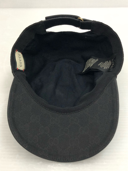 GUCCI GGキャンバス キャップ 黒 (M)