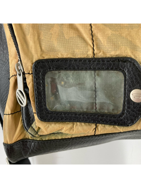 DIESEL ショルダーバッグ 異素材ブリーフケース 黒/茶[値下]