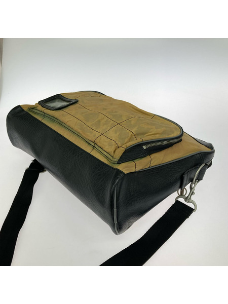 DIESEL ショルダーバッグ 異素材ブリーフケース 黒/茶[値下]