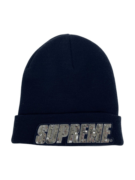 Supreme 17AW スパンコールビーニー 紺