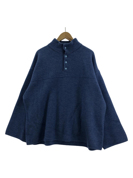 Blanc YM 24AW Wool Fleece Snap Pullover スナップボタン POニット S ブルー[値下]