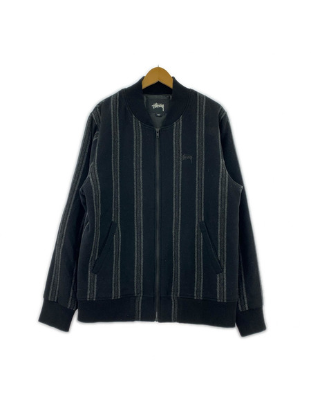STUSSY ブルゾン・ジャンパー Wool Stripe Bomber Jacket BLK