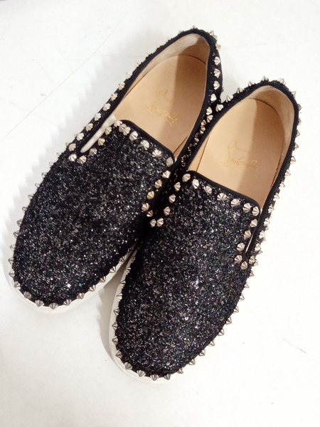  Christian Louboutin /スタッズ/スリッポン/37 1/2