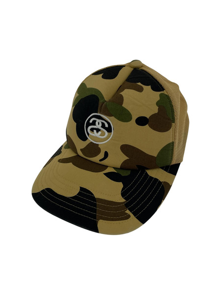 STUSSY×A BATHING APE 30周年 カモメッシュキャップ[値下]
