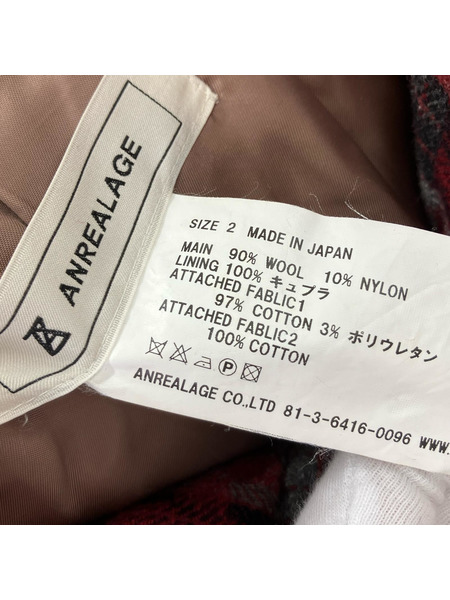 ANREALAGE ジャケット チェック中綿ジャケット[値下]