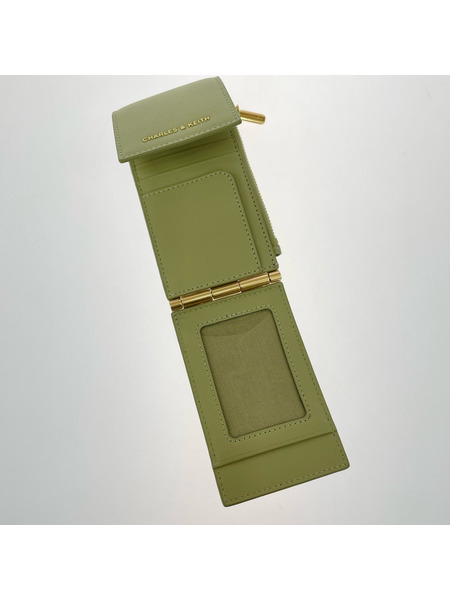 charles&keith ソノ他 カードケース  モスグリーン