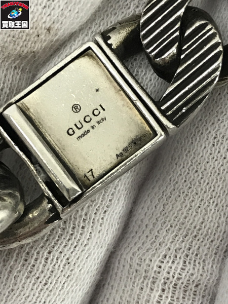 アクセサリー SV925 チェーン GUCCIロゴプレート ブレスレット