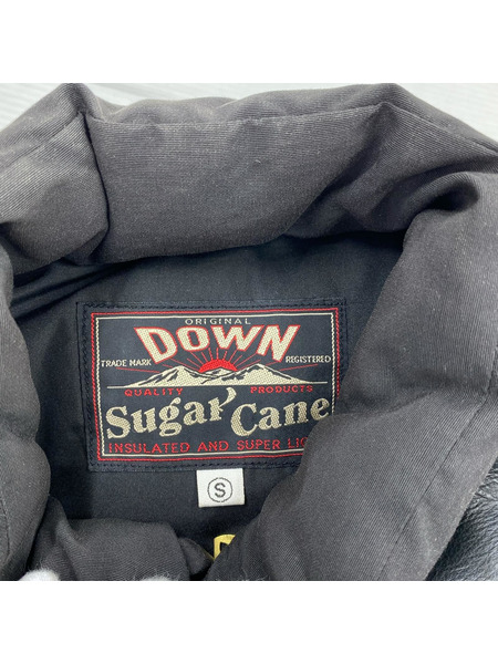 SUGAR CANE ダウンベスト レザー切替 黒