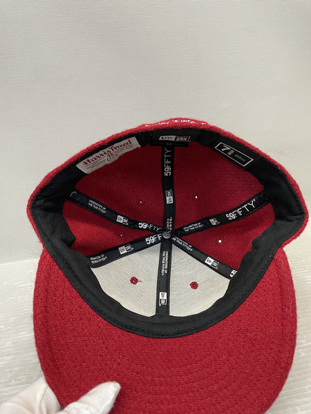 Supreme Harris Tweed Box Logo New Era Cap レッド