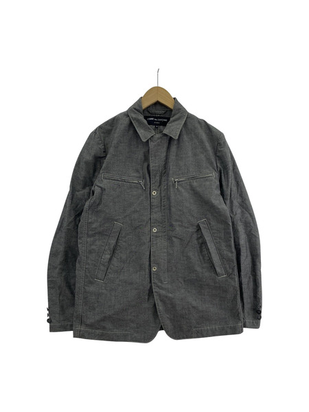 COMME des GARCONS HOMME ZIPテーラードジャケット S グレー AD2017[値下]