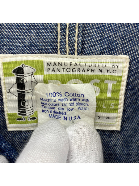 POST OVERALLS デニムジャケット 90s USA製 デニムカバーオール XS