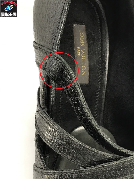 LV  レザーストラップヒール 黒(37)