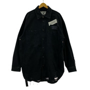 DIESEL デニムジャケット ダメージ加工 パッチ ワークジャケット 黒