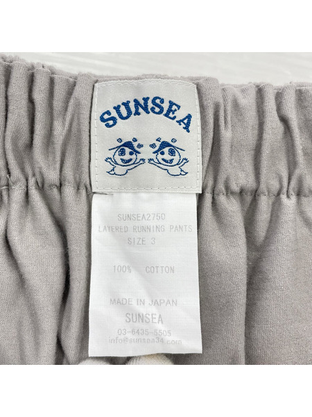SUNSEA レイヤードランニングパンツ