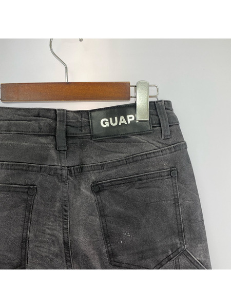 デニム・ジーンズ GUAPI ブラックデニムパンツ コーティング