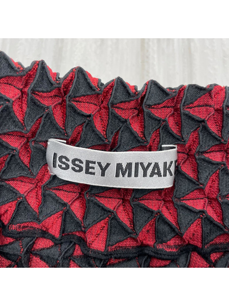 ISSEY MIYAKE ロングスカート 3Dスチームストレッチ スカート 赤