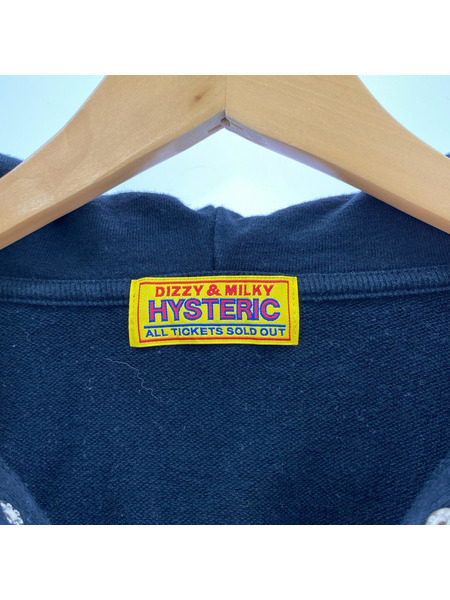 HYSTERIC GLAMOUR パーカー(ジップアップ) スタッズ スカルベリーフーディー 黒
