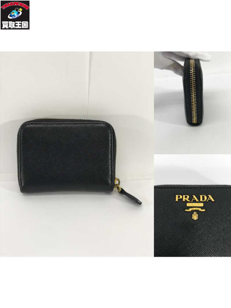 PRADA 小銭入れ・コインケース サフィアーノ ラウンドファスナー 黒[値下]