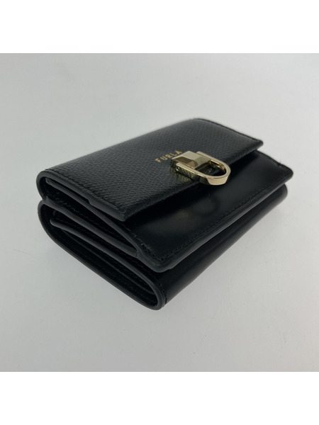 FURLA コンパクトウォレット ミスミミ/三ツ折リ財布/BLK
