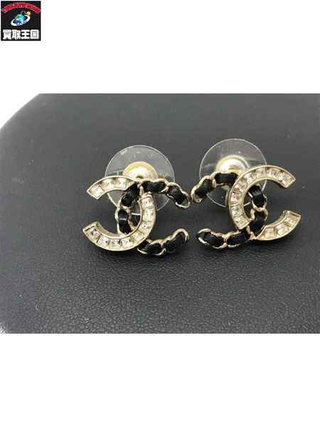  CHANEL チェーン/ラインストーン ピアス