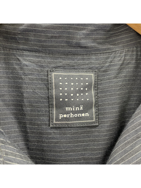 mina perhonen オールインワン・サロペット ピンストライプシルクコットンオーバーオール
