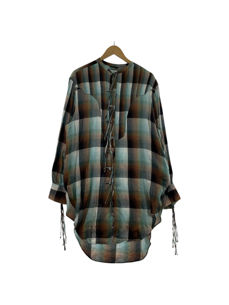 SUGARHILL 21ss OMBRE PANAMA LONG SHIRT オンブレロングシャツ M[値下]