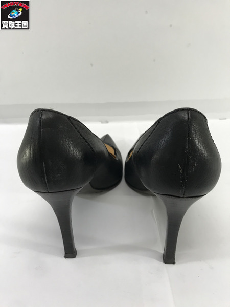  LV ロゴキューブチャームヒールパンプス 黒(37)