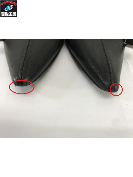  LV ロゴキューブチャームヒールパンプス 黒(37)