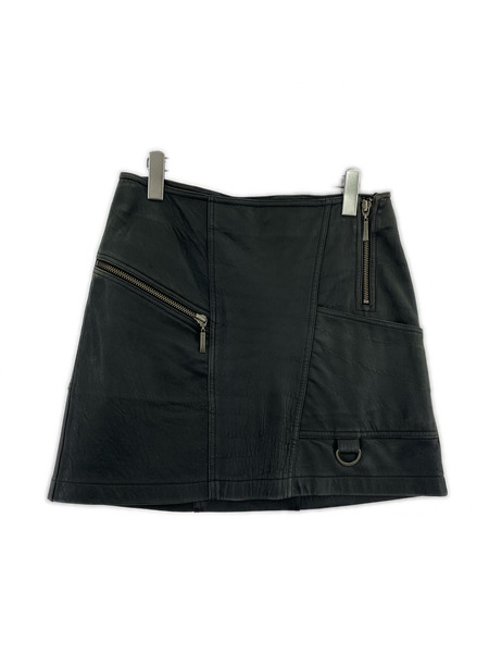BURBERRY ミニスカート レザーミニスカート 38 BLK[値下]