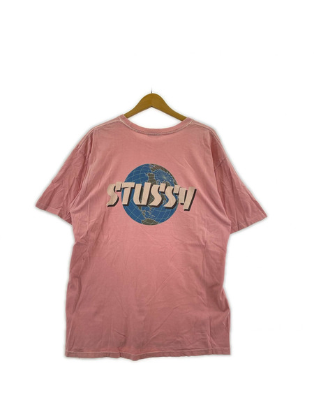 STUSSY 半袖Tシャツ・カットソー バックプリント ピンク (L)
