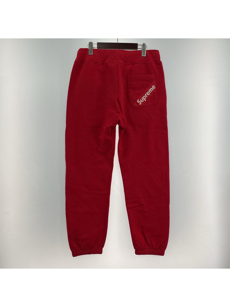 Supreme パンツ Supreme バックロゴテープ スウェットパンツ 赤 (S)[値下]