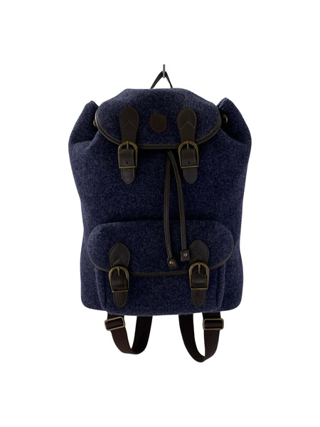 Aquascutum リュックサック・バックパック イタリア製 フェルト ダブルベルトリュック 紺
